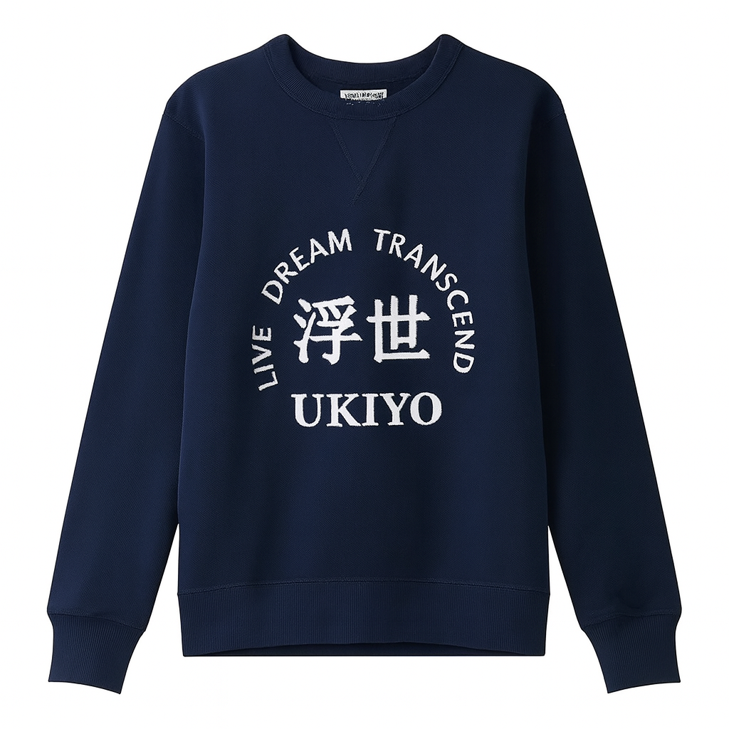 Ukiyo Azul Marino Bordada